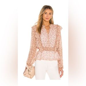 Yumi Kim Blush Floral Smocked Blouse